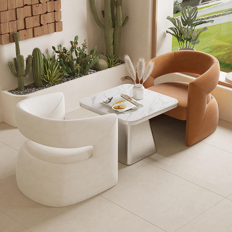 Ensemble 2 pièces : fauteuil individuel color block YQX-06021 et table d'appoint carrée 60*60.