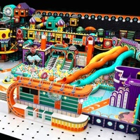 Aoleao Aire de jeux intérieure personnalisée Future Metro avec piscine à balles, toboggan, trampoline d'escalade, karting pour enfants, jeux souples certifiés CE TUV