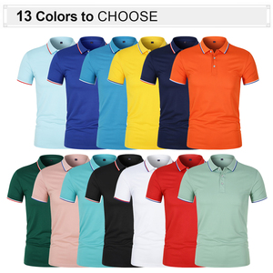 Grosir kaus Polo olahraga pria lengan pendek LOGO kustom kaus Polo musim panas Breathable kain sutra es - Product Image 2