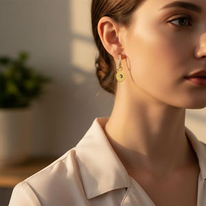 Pendientes de plata de ley 925 con piedra de circonita chapada en oro, joyería para mujer - Product Image 3