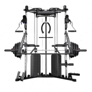 Máquina de Gimnasio Multifuncional con Cable, Rack de Sentadillas, Máquina Smith con Banco, Construcción de Acero para el Hogar, Duradera y Portátil - Product Image 1