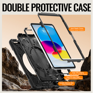 Funda Protectora Giratoria de Silicona para <span class=keywords><strong>iPad</strong></span> <span class=keywords><strong>Pro</strong></span> 13 M4 A2925 M5 A3360 <span class=keywords><strong>12.9</strong></span> A1876 AIR A3461 A3268 A2436 con Soporte y Correa para el Hombro - Product Image 2