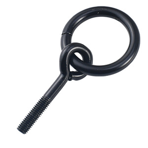 European Style Black Iron Ring Drawer <b>Handle</b> With Single Hole <b>Pull</b> And Nut For Cabinet <b>Door</b> - Product Image 5