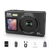 Appareil photo numérique rétro DSLR d'usine, 5K 80MP, zoom 18X, appareil photo compact portable DSLR, WIFI, enregistreur vidéo vintage pour vlog