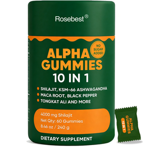 Scatole Rotonde in Carta Personalizzate Direttamente dalla Fabbrica Cinese, Confezione da 60 Gomme di Shilajit Puro dell'Himalaya con Ashwagandha - Product Image 1