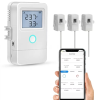 Compteur d'énergie intelligent Tuya Zigbee avec écran LCD et moniteur de puissance, 1-2-3 phases, alarme de température, contrôle par application, relais 16A, transformateur de courant 80A CT