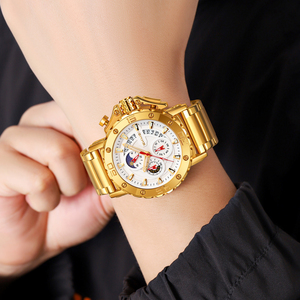 Reloj SKMEI 9344 de Lujo para Hombre, Dorado, Cuarzo, 3ATM Impermeable, Cronógrafo, Fase Lunar, Calendario, Acero Inoxidable de Alta Calidad - Product Image 6