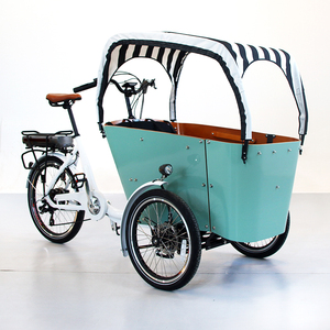 <span class=keywords><strong>Vélo</strong></span> cargo familial <span class=keywords><strong>électrique</strong></span> à 3 roues en aluminium avec frein à disque hydraulique 250W 500W et 4 ceintures de sécurité pour enfants - Vente directe usine - Product Image 1
