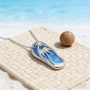 925 Sterling Silver Trendy Hawaiian Flip Flop Pantoufle Sandale Pendentif Collier Sans Nickel <span class=keywords><strong>Hypoallergénique</strong></span> pour les peaux sensibles - Product Image 3