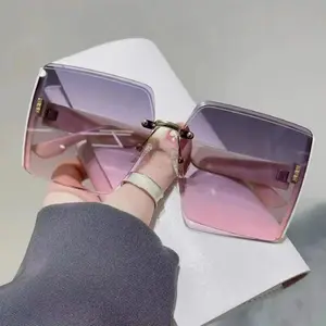 Nouvelles lunettes de soleil anti-UV sans cadre pour femmes, version coréenne ins