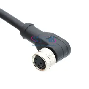 M8 4 pin connector cable harness straight angled threaded coupling PVC 24AWG pigtail extension cable for drone