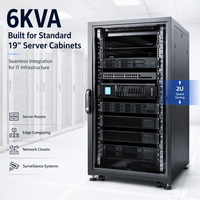 Onduleur en ligne 6 kVA 5400 W montable en rack avec batterie pour commutateur réseau, routeur, pare-feu, système de vidéosurveillance NVR