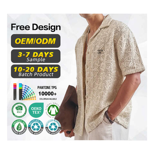 Fabricante de Suéteres con Certificación BSCI, Suéter de Punto Personalizado para Hombre, de Algodón, Manga Corta, Cardigan, Bordado, Informal, Estilo Crochet - Product Image 1