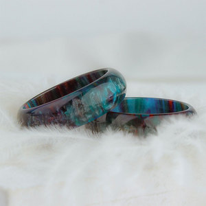 Tyktok — bagues en résine Flash colorée, anneaux empilables, 8mm, spécialement aurore, motif de sable mouvant, arc-en-ciel, coques en acrylique, pour femmes et hommes - Product Image 3