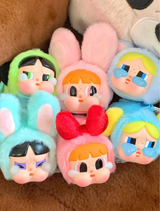Labubu PopMart CRYBABY X Powerpuff Girls Pendentif en peluche à face en vinyle Boîtes mystère à collectionner Cadeau mystère amusant - Product Image 3