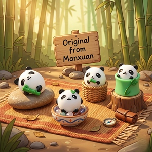 Bestseller: Adorabili Pandi Giganti in Resina Stile Cottagecore, Decorazioni in Resina Opaca per Interni Auto e Cruscotto - Product Image 1