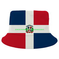 Chapeau Bob Réplique Drapeau Dominicain pour Femmes et Hommes, Chapeau de Pêcheur Patriotique, Casquette d'Été Anti-UV pour Voyage, Plage et Pêche