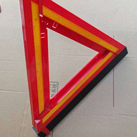 Triangle de signalisation réfléchissant pliable rouge et jaune, double couche, base robuste, pour voiture, camion, urgence routière