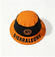 Groothandel op maat gemaakte Color Block Bucket Hat, 3D geborduurde letterprint brede rand zonnehoed unisex outdoor strand vissershoed