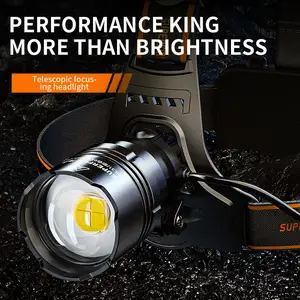 Koplamp Oplaadbare 2300Lumen Super Bright Head Lamp Zaklamp Waterdichte Led Koplamp Met 5 Modi Verlichting Voor Camping