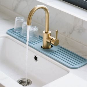 LA Modern Custom Silicone Kitchen Faucet Sink <b>Splash</b> Guard Water Resistant <b>Mats</b> & Pads Contemporary Design - Product Image 1