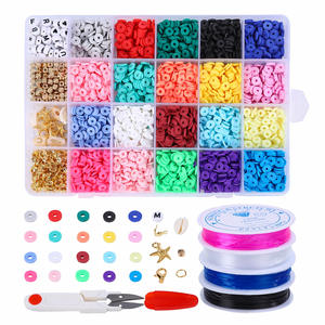 <span class=keywords><strong>Kit</strong></span> <span class=keywords><strong>de</strong></span> fabrication <span class=keywords><strong>de</strong></span> bijoux <span class=keywords><strong>de</strong></span> <span class=keywords><strong>bracelet</strong></span> fait main, 15 couleurs, perles rondes en argile polymère colorées <span class=keywords><strong>de</strong></span> 6 mm avec breloques pendantes - Product Image 1