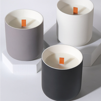 Pot à bougie en céramique mat Bougie parfumée colorée Luxe Étiquette privée personnalisée pour la décoration de la maison