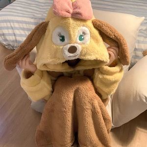 <span class=keywords><strong>In</strong></span> peluche ragazza carina con cappuccio <span class=keywords><strong>in</strong></span> <span class=keywords><strong>pile</strong></span> di corallo <span class=keywords><strong>pigiama</strong></span> da donna autunno inverno con indumenti da notte caldi ispessiti da notte - Product Image 4