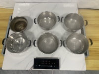 Cuisinière à induction céramique invisible à 6 brûleurs avec verrouillage enfant, commande tactile, portable, en acier inoxydable, appareil électroménager de cuisine