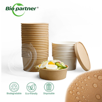Boîtes à emporter en papier kraft pour salades et riz frit, vente chaude, grandes, pour restauration rapide, boîtes à soupe et à salade jetables, boîte à déjeuner