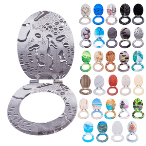 <span class=keywords><strong>Tapa</strong></span> de Inodoro Moderna con Diseño de Gota de Agua en Gris, Asiento de Inodoro <span class=keywords><strong>Familiar</strong></span> para Baño - Product Image 1