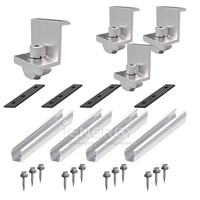 Supports de fixation solaires sans rail en aluminium métallique pour mini rail photovoltaïque en forme de U noir