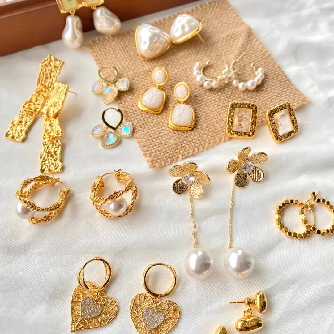 Elegant 18K gold Acrylic Pearl Designs drop long Tassel Stud Earrings for Women Jewelry