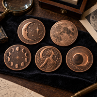 Pièce de monnaie en cuivre personnalisée avec phases lunaires, design gratuit, pièce de monnaie de défi en métal gaufré vintage, pièce de monnaie de collection céleste lunaire, cadeau souvenir
