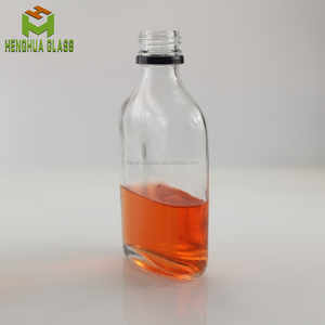 Flacon en <span class=keywords><strong>verre</strong></span> de 200ml bouteille <span class=keywords><strong>20cl</strong></span> Gin plat vodka whisky bouteille en <span class=keywords><strong>verre</strong></span> 7oz bouteille d'alcool avec bouchon en <span class=keywords><strong>plastique</strong></span> noir inviolable - Product Image 3