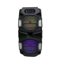 Altavoz Inalámbrico RGB Dual de 6.5 Pulgadas y 10W, Amplificador con Bluetooth 5.0, Micrófono Incorporado, Batería de 1200mAh, Radio FM, Ranura para Tarjeta TF, Entrada AUX, Karaoke, Control por Aplicación