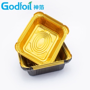 1 lb Wadah Foil Persegi Panjang 14 oz Nampan Sekali Pakai untuk Kemasan Daging Keju di Konter Deli EU, Wadah Katering Profesional - Product Image 5