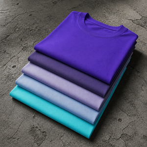 เสื้อยืดคอตตอนหนา 230GSM ทรงบ็อกซี่ แขนเสื้อแบบดรอปไหล่ สตรีทแวร์ผู้ชาย  ไม่มีลาย สีหลากหลายให้เลือก สั่งซื้อขั้นต่ำน้อย - Product Image 1
