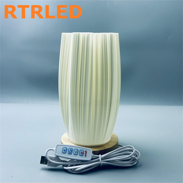 Bambu Lab 3D Printing Pleated Table Desk Light Dimmable Bedside Modern Home Decor Vase Lamp for Bedroom Atmosphere Night Light