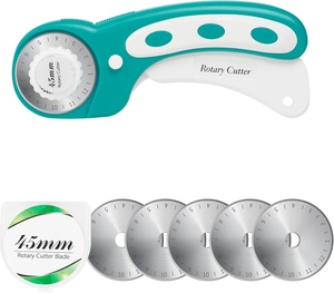 Cortador Rotatorio <span class=keywords><strong>de</strong></span> 45 mm con Mango Ergonómico y Bloqueo <span class=keywords><strong>de</strong></span> <span class=keywords><strong>Seguridad</strong></span> para Tela, Cuero, Manualidades, Costura y Acolchado - Product Image 1