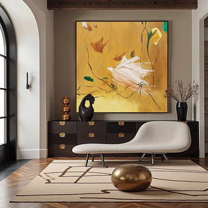Wabi Sabi Abstract Painting Earthy Tones Hand Painted Oil <b>Canvas</b> Art Wood <b>Frame</b> Contemporary Wall Decor for Indoor Use - Product Image 4