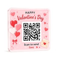 Placa de Acrílico Transparente Resistente a los Arañazos con Código QR en Forma de Corazón Rosa, Personalizada al por Mayor, para Decoración de Fiestas de San Valentín
