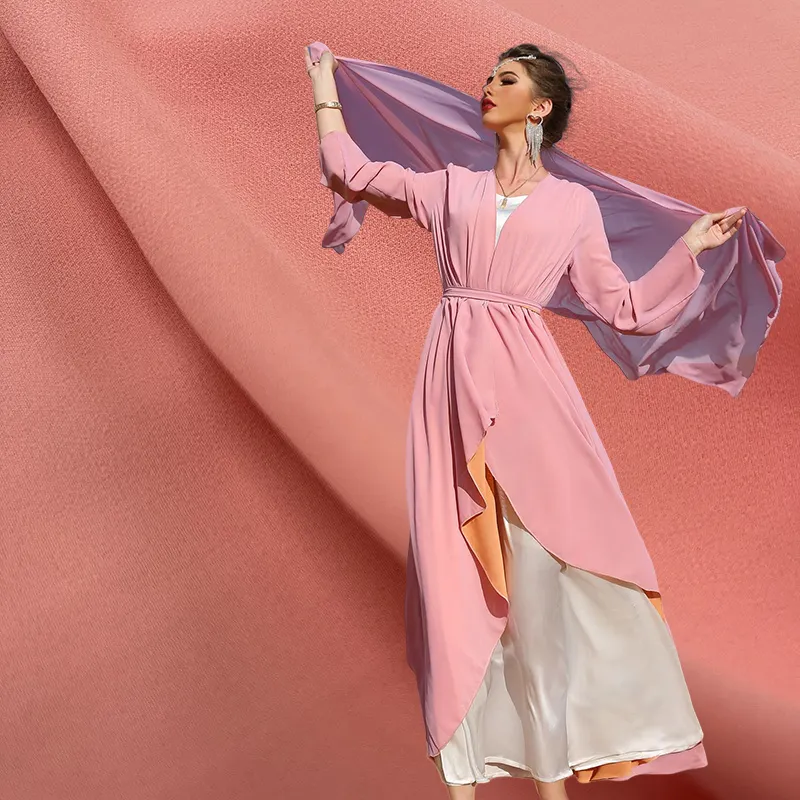 75D Voan Vải Polyester Chất Liệu Hồi Giáo Saudi Dubai Hàn Quốc Fursan Đen Zoom Vải Cho Abaya