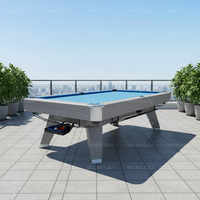 Professioneller Billardtisch mit Kugelrücklaufsystem, Schieferplatte und Holzrahmen, 9-Ball Amerikanischer Billardtisch, 9ft 8ft