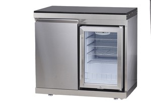 Ensemble de cuisine moderne d'extérieur pour le gril en acier inoxydable de jardin sans fumée, évier pour barbecue, pique-nique, jardin et maison, couleur métal originale - Product Image 6