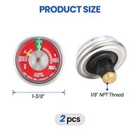 Manomètre pour extincteur à poudre chimique sèche ABC 195 PSI
