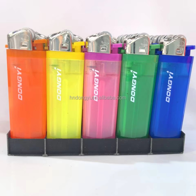 Wholesale Custom Brand Printed Disposable Lighter Classic Design with Transparent/Semi-Transparent Body for Cigarette Use