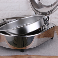 Plat de service en acier inoxydable de luxe pour buffet, idéal pour la restauration commerciale et portable