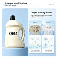 Détergent à lessive liquide portable antibactérien 4 en 1 OEM avec parfum de jasmin pour l'entretien des vêtements, élimination des taches et des odeurs