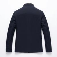 Parka Courte Homme Doublée Vison Bleu Marine Tissu Mémoire Col Vison Entier Vente en Gros